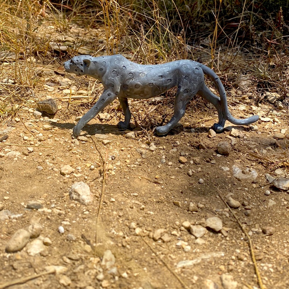 Grey and white cheetah decoration